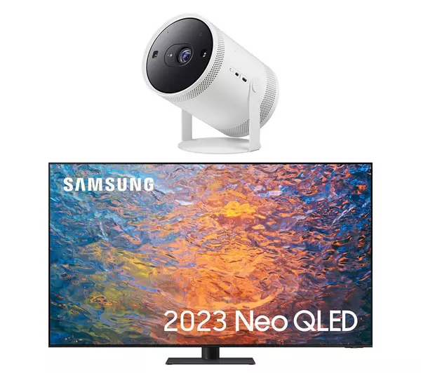 SAMSUNG QE85QN95CATXXU 85" Smart 4K TV & The Freestyle SP-LSP3BLAXXU Smart TV Projector Bundle